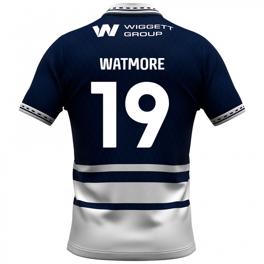 Niño Camiseta Duncan Watmore #19 Azul Marino Blanco 1ª Equipación 2024/25 La Camisa Perú