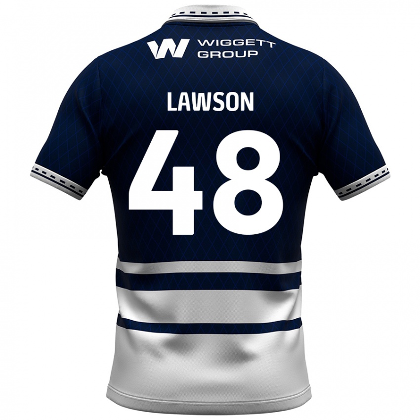 Niño Camiseta Sha'mar Lawson #48 Azul Marino Blanco 1ª Equipación 2024/25 La Camisa Perú