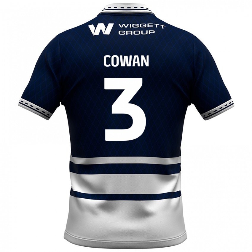 Niño Camiseta Leanne Cowan #3 Azul Marino Blanco 1ª Equipación 2024/25 La Camisa Perú