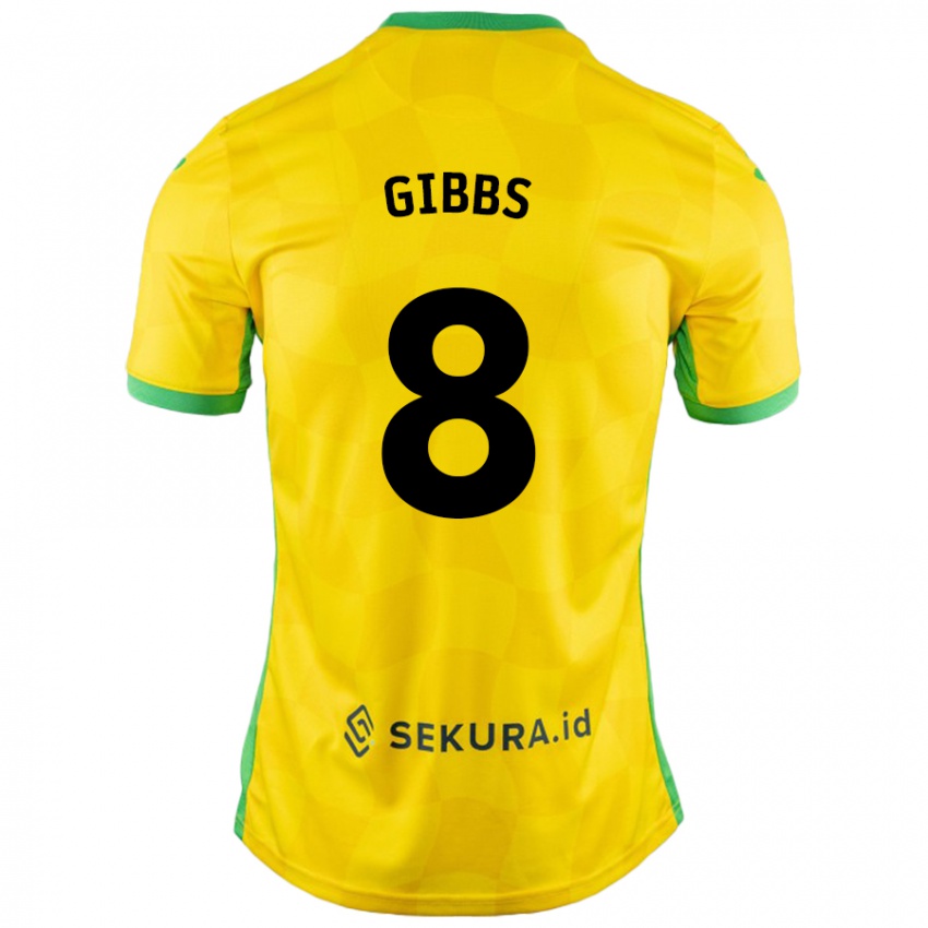 Niño Camiseta Liam Gibbs #8 Amarillo Verde 1ª Equipación 2024/25 La Camisa Perú