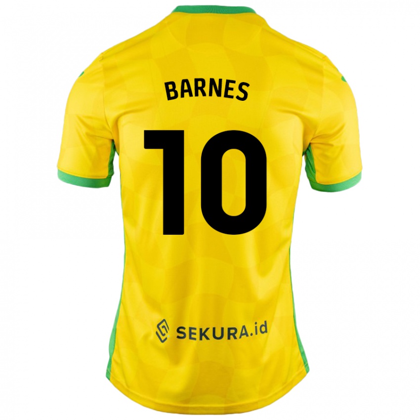 Niño Camiseta Ashley Barnes #10 Amarillo Verde 1ª Equipación 2024/25 La Camisa Perú