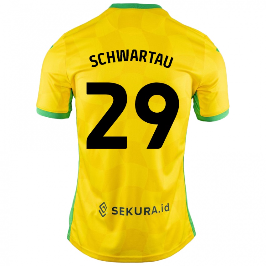 Niño Camiseta Oscar Schwartau #29 Amarillo Verde 1ª Equipación 2024/25 La Camisa Perú