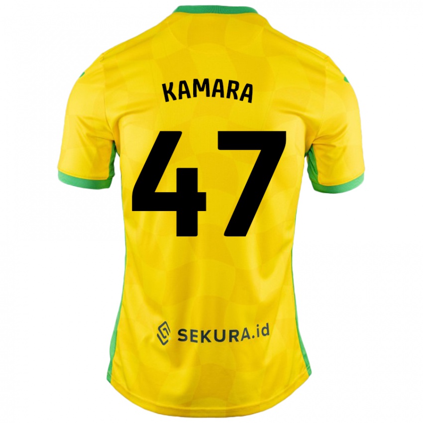 Niño Camiseta Abu Kamara #47 Amarillo Verde 1ª Equipación 2024/25 La Camisa Perú