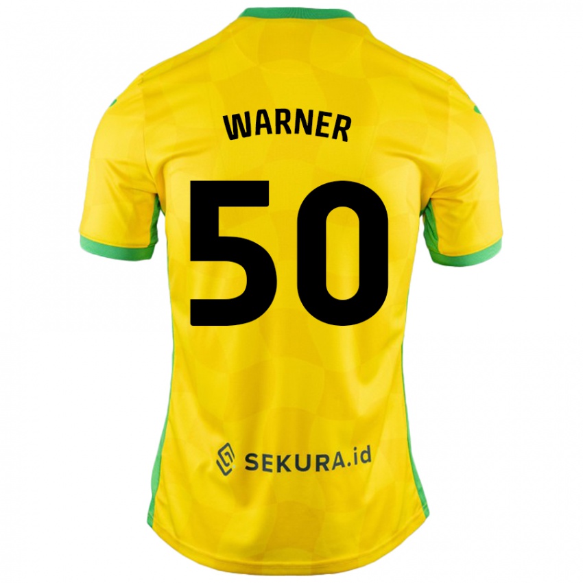 Niño Camiseta Jaden Warner #50 Amarillo Verde 1ª Equipación 2024/25 La Camisa Perú