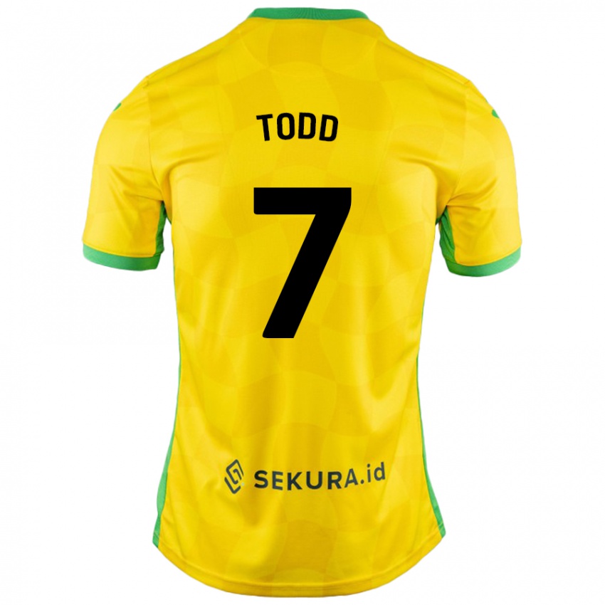 Niño Camiseta Megan Todd #7 Amarillo Verde 1ª Equipación 2024/25 La Camisa Perú