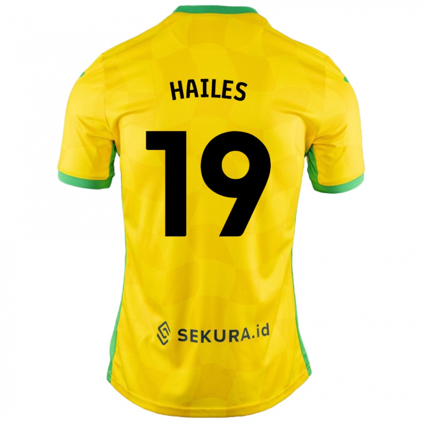 Niño Camiseta Lauren Hailes #19 Amarillo Verde 1ª Equipación 2024/25 La Camisa Perú