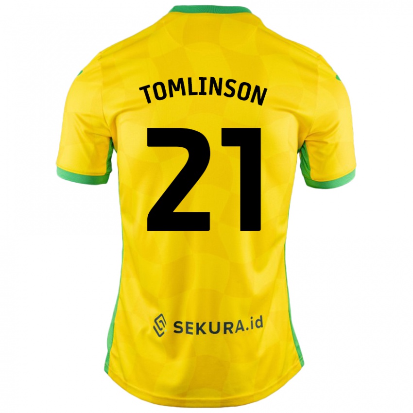 Niño Camiseta Lauren Tomlinson #21 Amarillo Verde 1ª Equipación 2024/25 La Camisa Perú