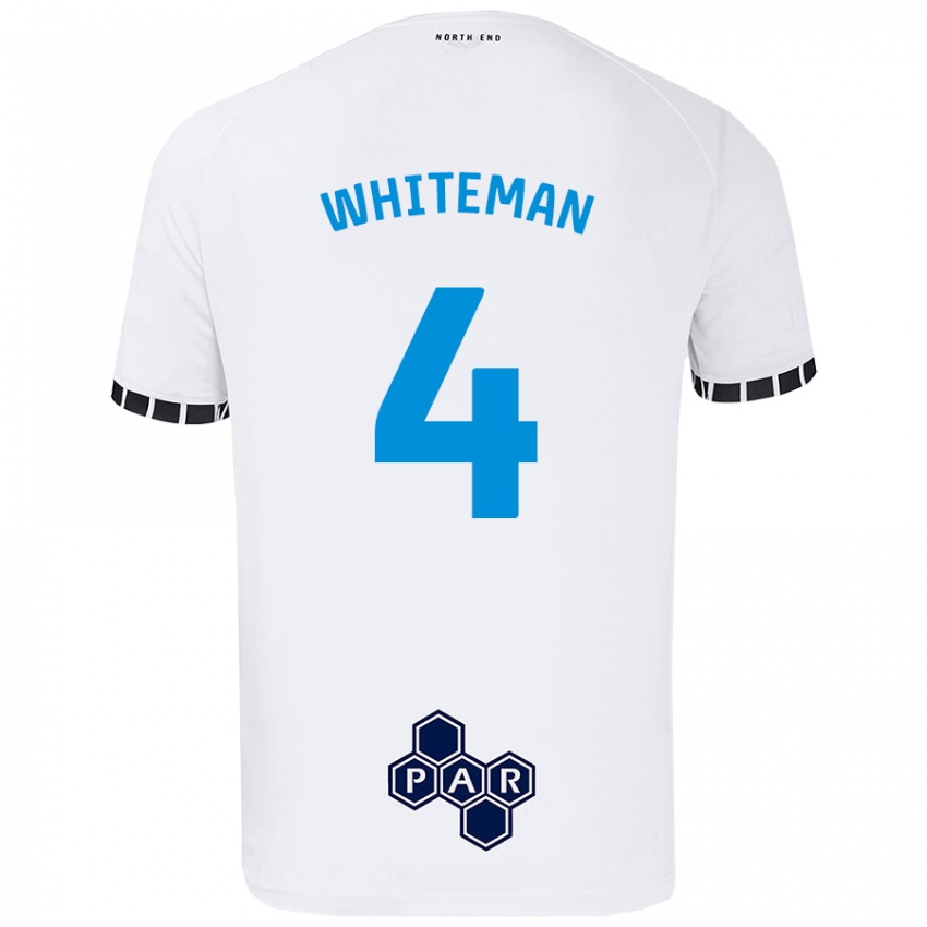 Niño Camiseta Ben Whiteman #4 Blanco 1ª Equipación 2024/25 La Camisa Perú