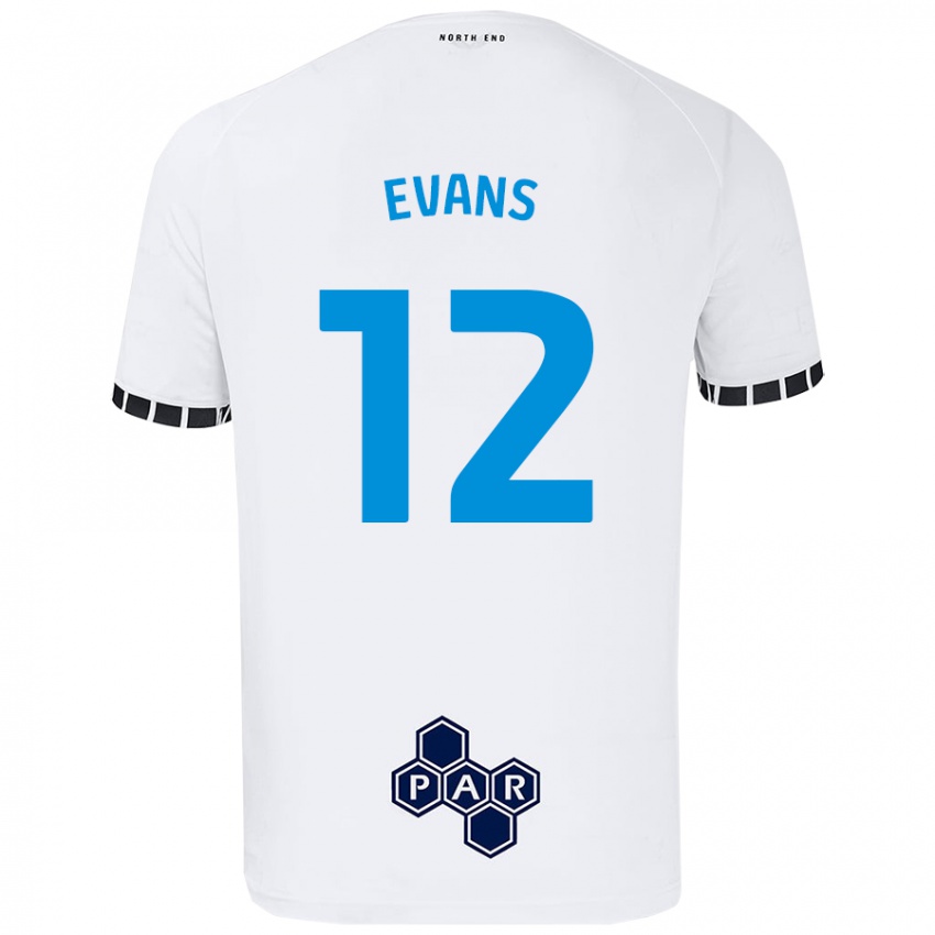 Niño Camiseta Ched Evans #12 Blanco 1ª Equipación 2024/25 La Camisa Perú