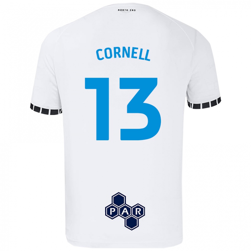 Niño Camiseta David Cornell #13 Blanco 1ª Equipación 2024/25 La Camisa Perú