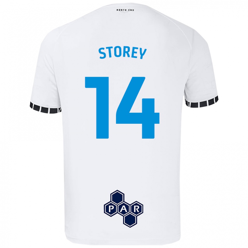 Niño Camiseta Jordan Storey #14 Blanco 1ª Equipación 2024/25 La Camisa Perú