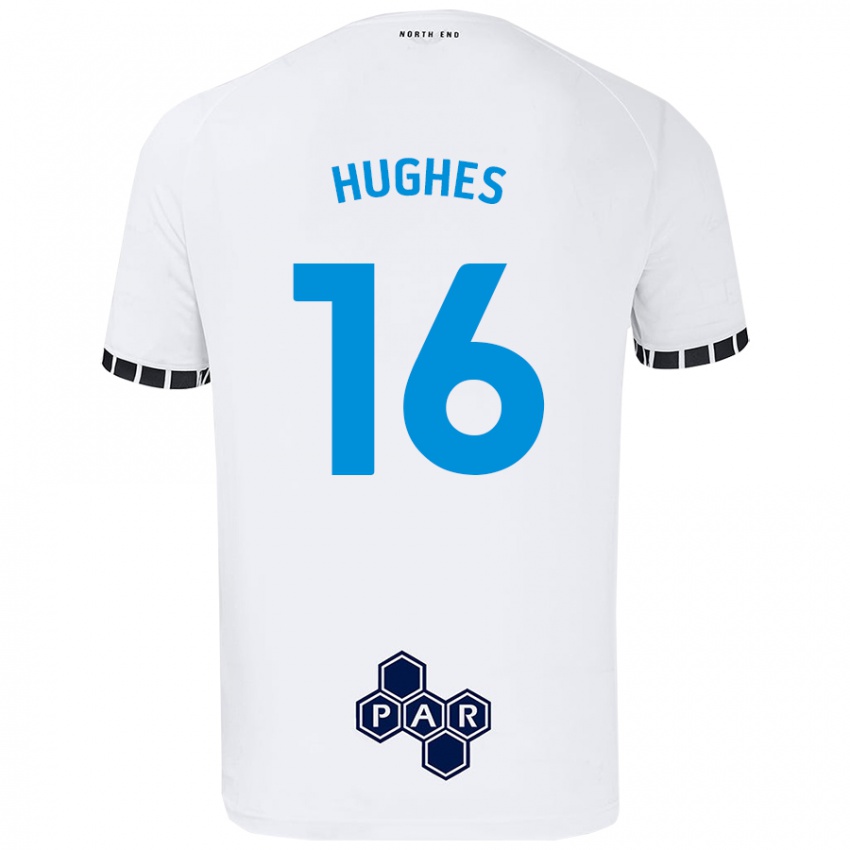 Niño Camiseta Andrew Hughes #16 Blanco 1ª Equipación 2024/25 La Camisa Perú