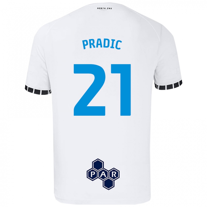 Niño Camiseta James Pradic #21 Blanco 1ª Equipación 2024/25 La Camisa Perú