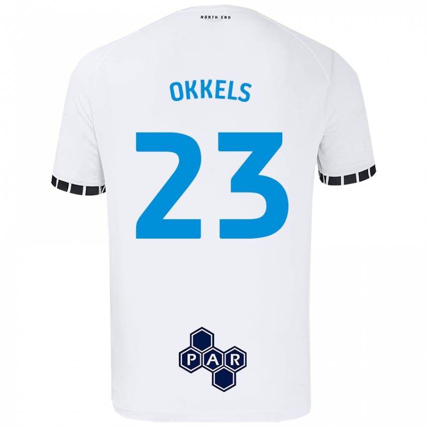 Niño Camiseta Jeppe Okkels #23 Blanco 1ª Equipación 2024/25 La Camisa Perú