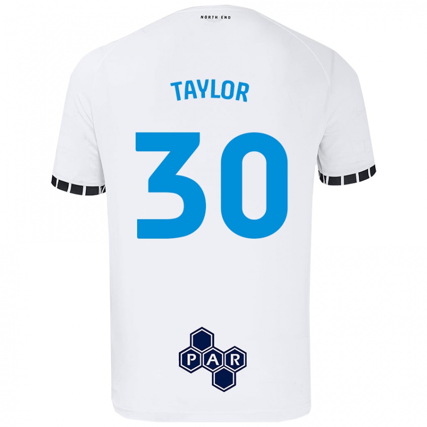 Niño Camiseta Kian Taylor #30 Blanco 1ª Equipación 2024/25 La Camisa Perú