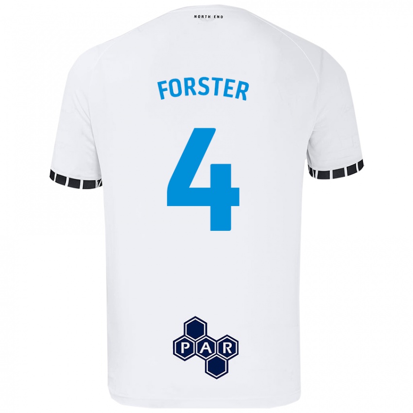 Niño Camiseta Hannah Forster #4 Blanco 1ª Equipación 2024/25 La Camisa Perú