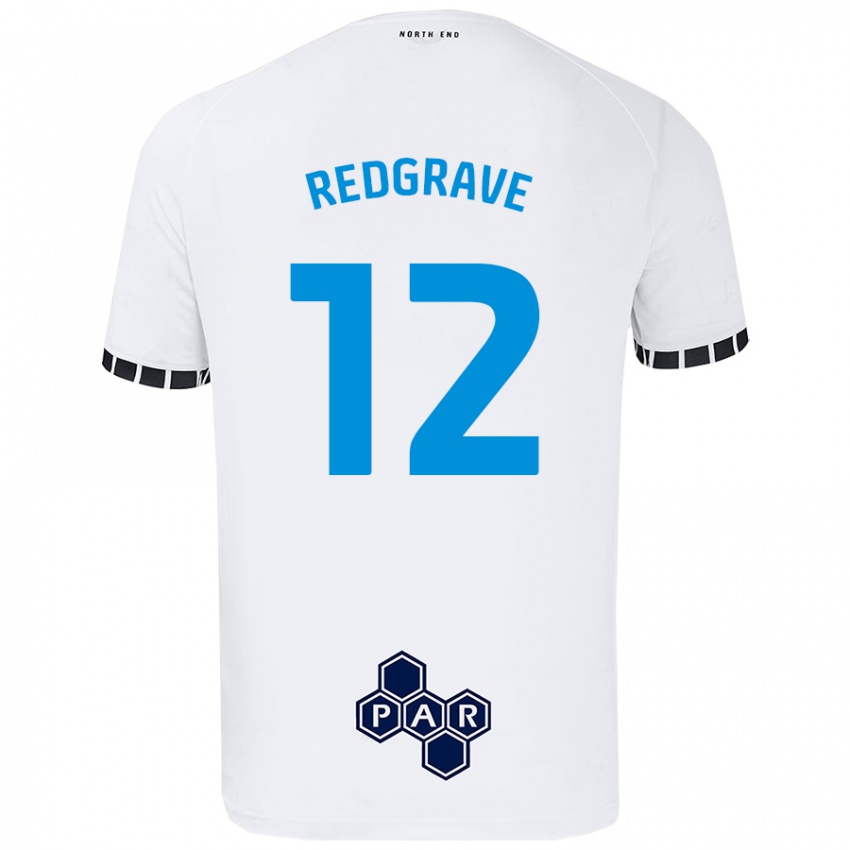 Niño Camiseta Jodie Redgrave #12 Blanco 1ª Equipación 2024/25 La Camisa Perú