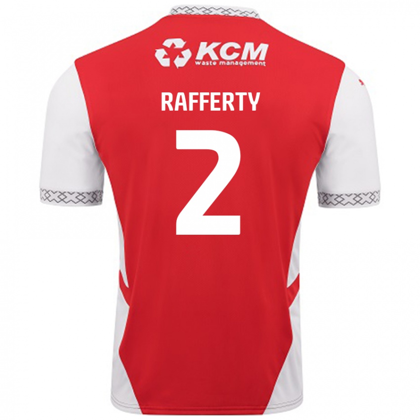 Niño Camiseta Joe Rafferty #2 Rojo Blanco 1ª Equipación 2024/25 La Camisa Perú