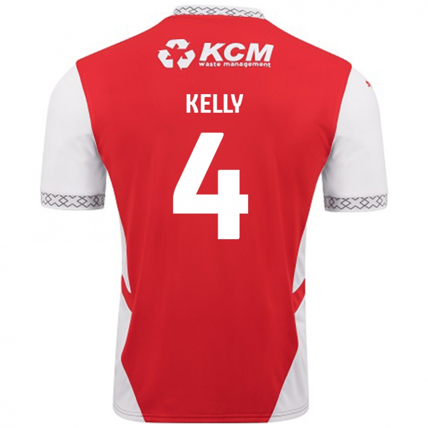 Niño Camiseta Liam Kelly #4 Rojo Blanco 1ª Equipación 2024/25 La Camisa Perú