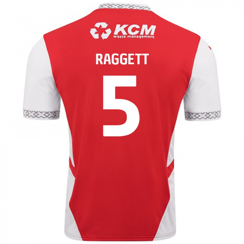 Niño Camiseta Sean Raggett #5 Rojo Blanco 1ª Equipación 2024/25 La Camisa Perú