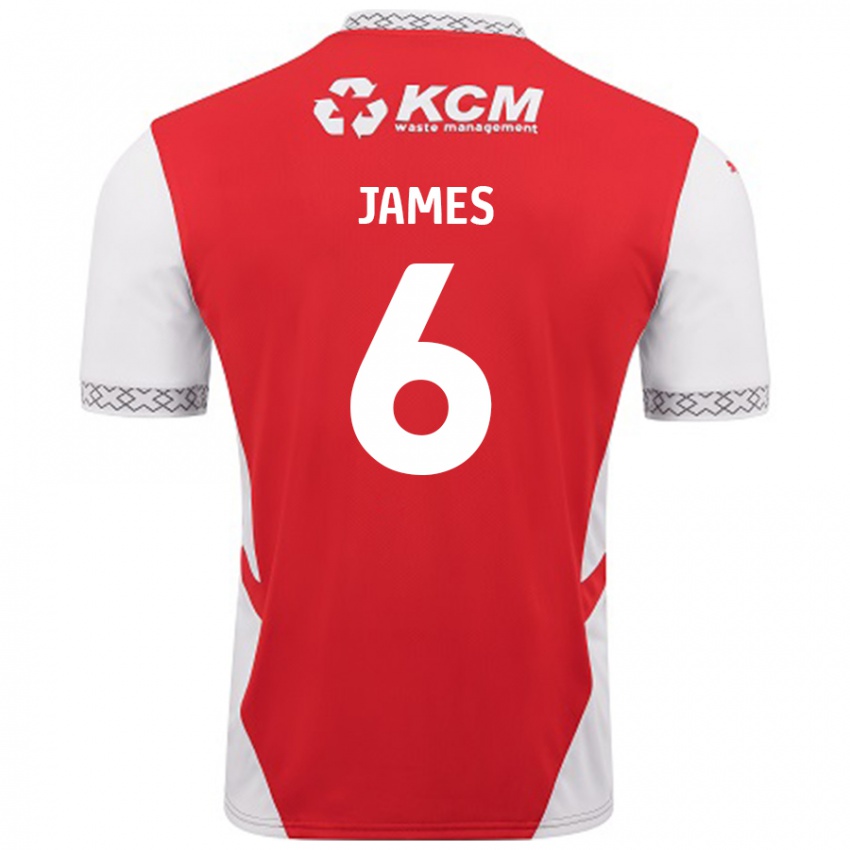 Niño Camiseta Reece James #6 Rojo Blanco 1ª Equipación 2024/25 La Camisa Perú