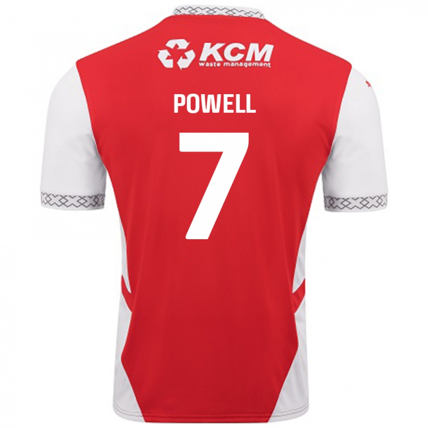 Niño Camiseta Joe Powell #7 Rojo Blanco 1ª Equipación 2024/25 La Camisa Perú