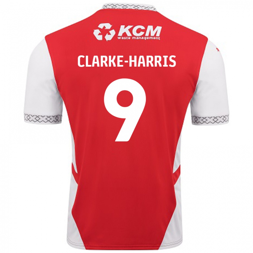 Niño Camiseta Jonson Clarke-Harris #9 Rojo Blanco 1ª Equipación 2024/25 La Camisa Perú