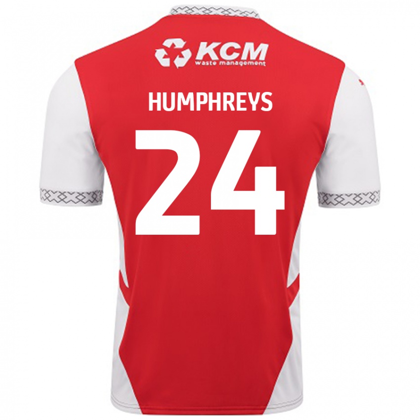 Niño Camiseta Cameron Humphreys #24 Rojo Blanco 1ª Equipación 2024/25 La Camisa Perú