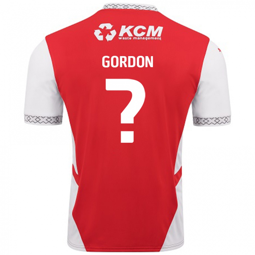 Niño Camiseta Owain Gordon #0 Rojo Blanco 1ª Equipación 2024/25 La Camisa Perú