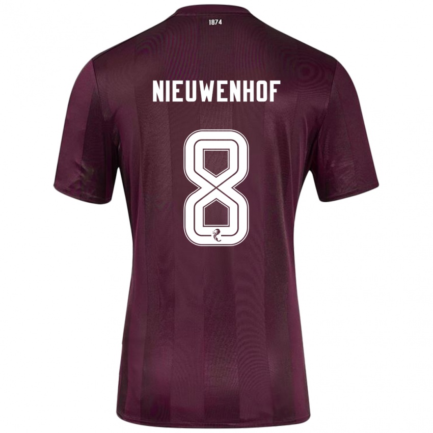 Niño Camiseta Calem Nieuwenhof #8 Borgoña 1ª Equipación 2024/25 La Camisa Perú