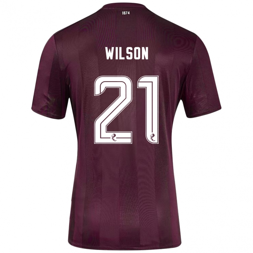 Niño Camiseta James Wilson #21 Borgoña 1ª Equipación 2024/25 La Camisa Perú