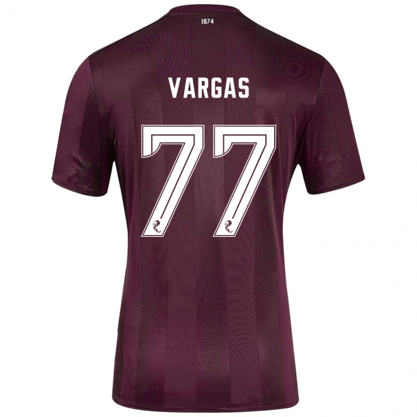 Niño Camiseta Kenneth Vargas #77 Borgoña 1ª Equipación 2024/25 La Camisa Perú