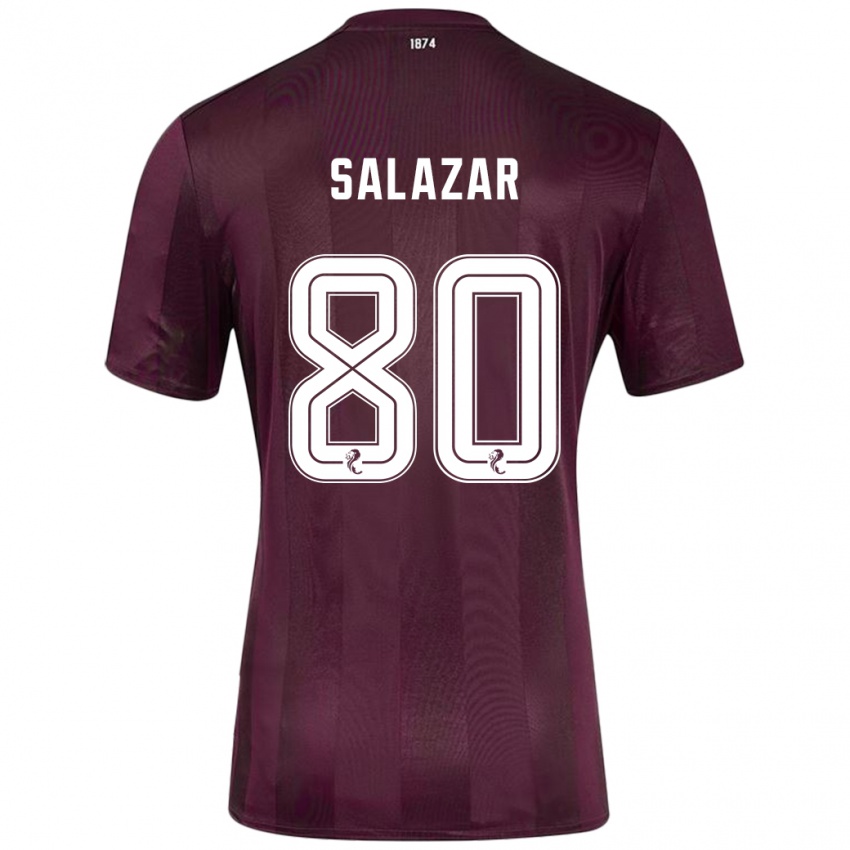 Niño Camiseta Andrés Salazar #80 Borgoña 1ª Equipación 2024/25 La Camisa Perú