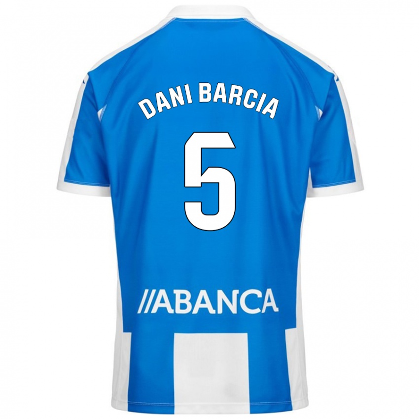 Niño Camiseta Dani Barcia #5 Azul Blanco 1ª Equipación 2024/25 La Camisa Perú