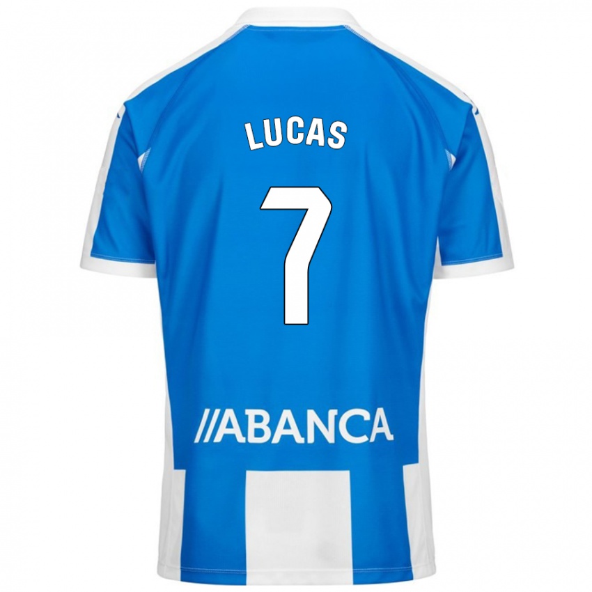 Niño Camiseta Lucas Pérez #7 Azul Blanco 1ª Equipación 2024/25 La Camisa Perú