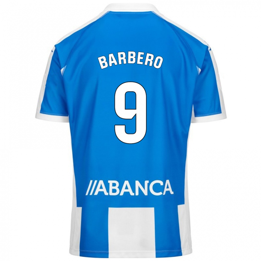 Niño Camiseta Iván Barbero #9 Azul Blanco 1ª Equipación 2024/25 La Camisa Perú