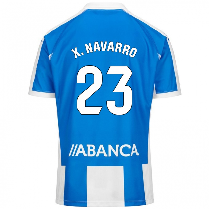 Niño Camiseta Ximo Navarro #23 Azul Blanco 1ª Equipación 2024/25 La Camisa Perú