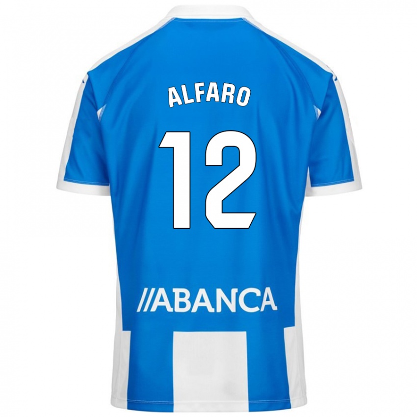 Niño Camiseta Alejandro Alfaro #12 Azul Blanco 1ª Equipación 2024/25 La Camisa Perú