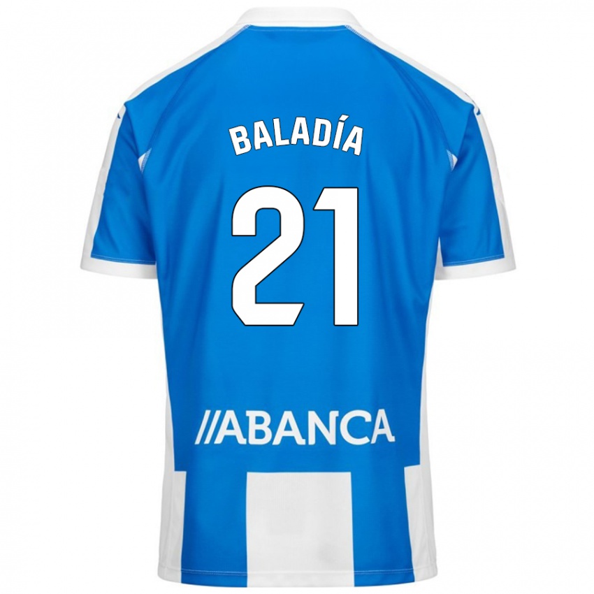 Niño Camiseta Álvaro Baladía #21 Azul Blanco 1ª Equipación 2024/25 La Camisa Perú