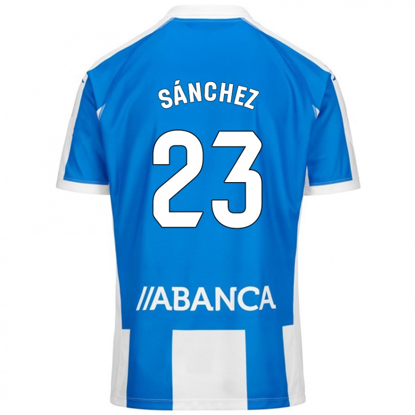 Niño Camiseta Kevin Sánchez #23 Azul Blanco 1ª Equipación 2024/25 La Camisa Perú