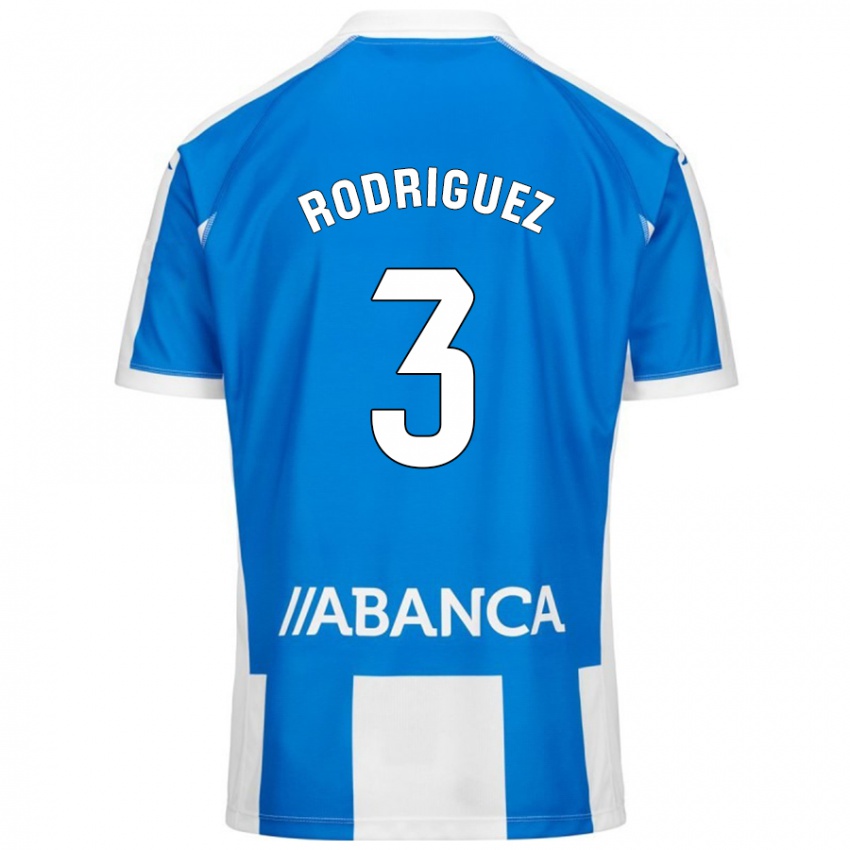 Niño Camiseta Clara Rodríguez #3 Azul Blanco 1ª Equipación 2024/25 La Camisa Perú