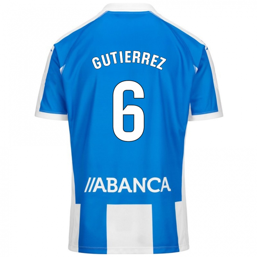 Niño Camiseta Paula Gutiérrez #6 Azul Blanco 1ª Equipación 2024/25 La Camisa Perú