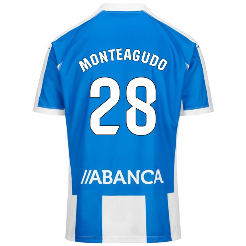 Niño Camiseta Paula Monteagudo #28 Azul Blanco 1ª Equipación 2024/25 La Camisa Perú