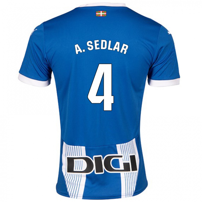 Niño Camiseta Aleksandar Sedlar #4 Azul 1ª Equipación 2024/25 La Camisa Perú