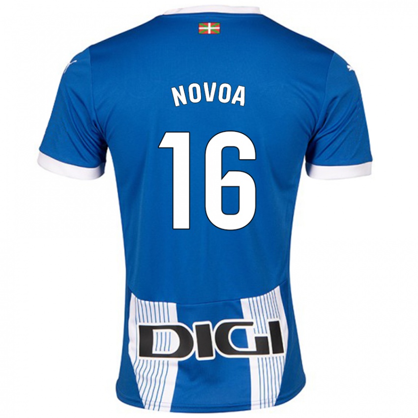 Niño Camiseta Hugo Novoa #16 Azul 1ª Equipación 2024/25 La Camisa Perú