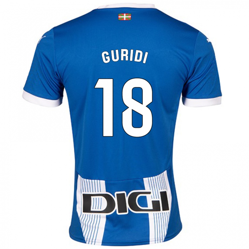 Niño Camiseta Jon Guridi #18 Azul 1ª Equipación 2024/25 La Camisa Perú