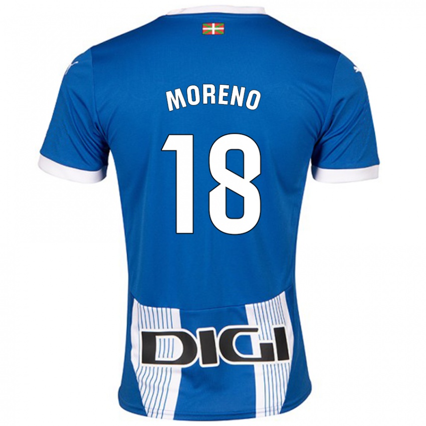 Niño Camiseta Laura Moreno #18 Azul 1ª Equipación 2024/25 La Camisa Perú