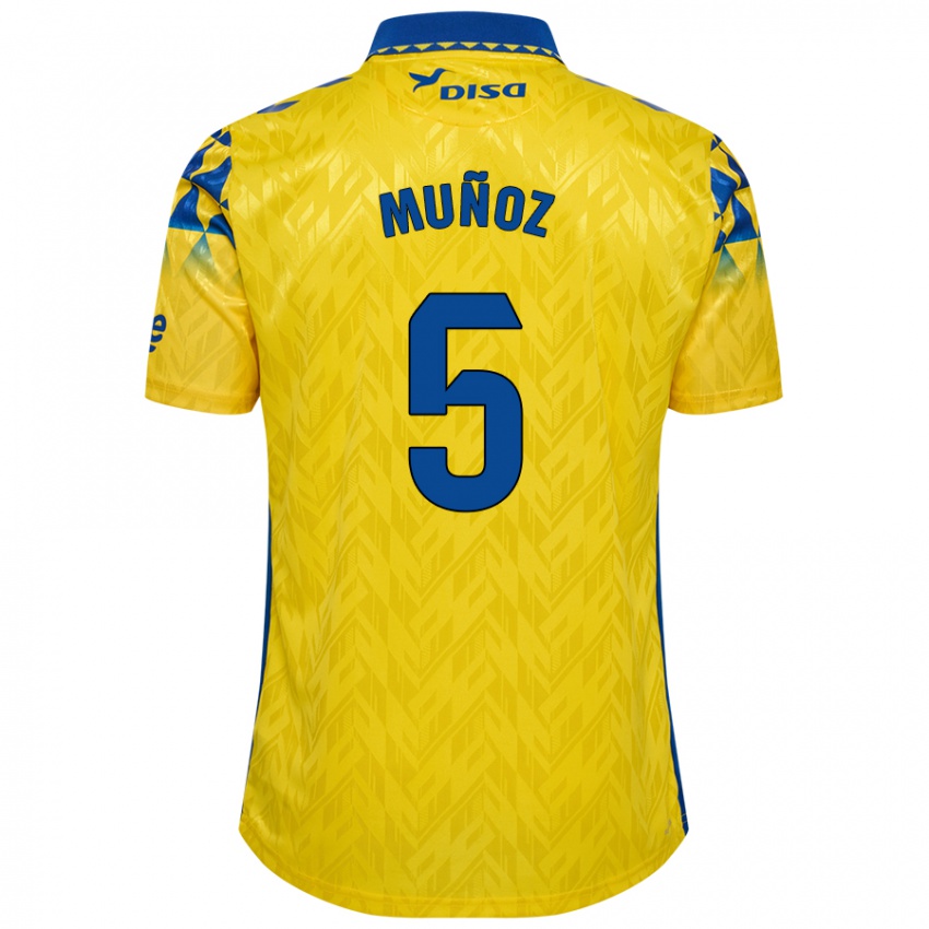 Niño Camiseta Javi Muñoz #5 Amarillo Azul 1ª Equipación 2024/25 La Camisa Perú