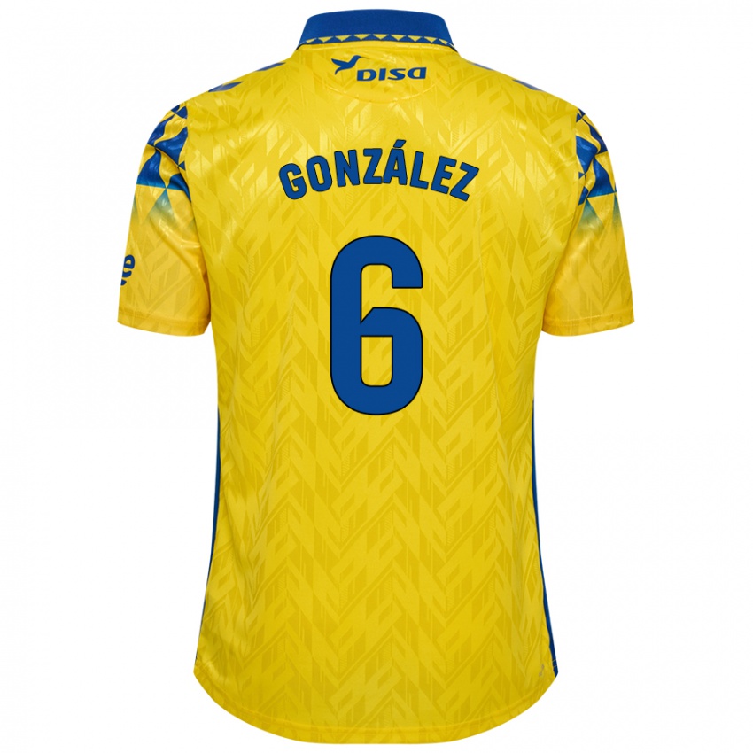 Niño Camiseta Fabio González #6 Amarillo Azul 1ª Equipación 2024/25 La Camisa Perú