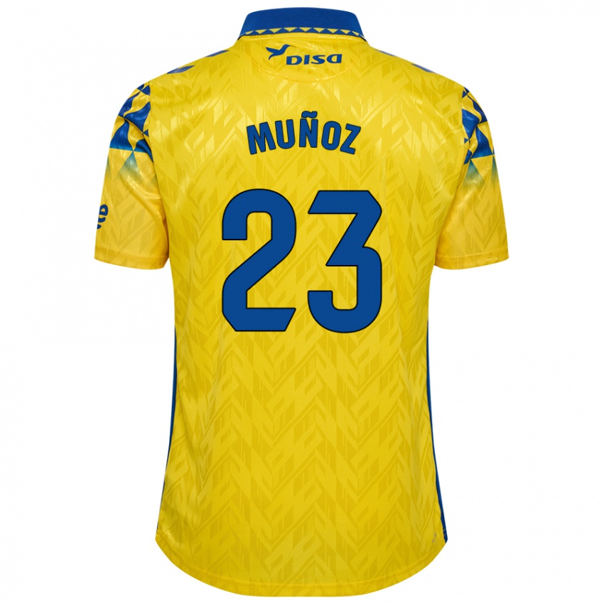 Niño Camiseta Álex Muñoz #23 Amarillo Azul 1ª Equipación 2024/25 La Camisa Perú